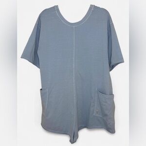 NWT FP Movement Free People Hot Shot Tee Shortie Romper - Blue - Small